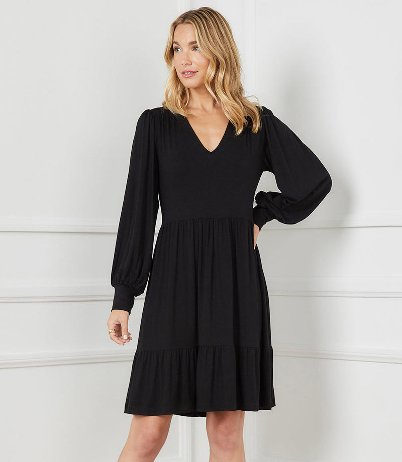 Long Sleeve Tiered Dress | Karen Kane